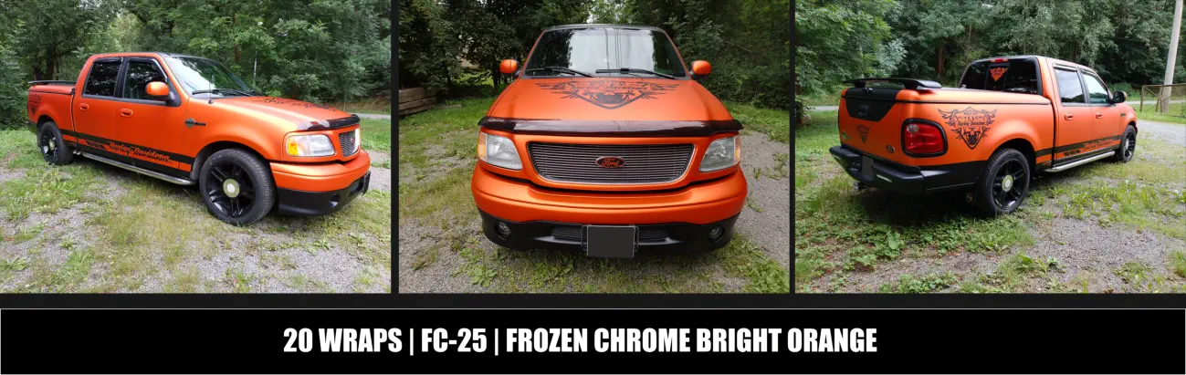 www.ht-fahrzeugservice.de  -  Carwrapping - Autofolierung - Fahrzeugfolierung  Ford F150 Harley Davidson - 20Wraps - Frozen Chrome Bright Orange